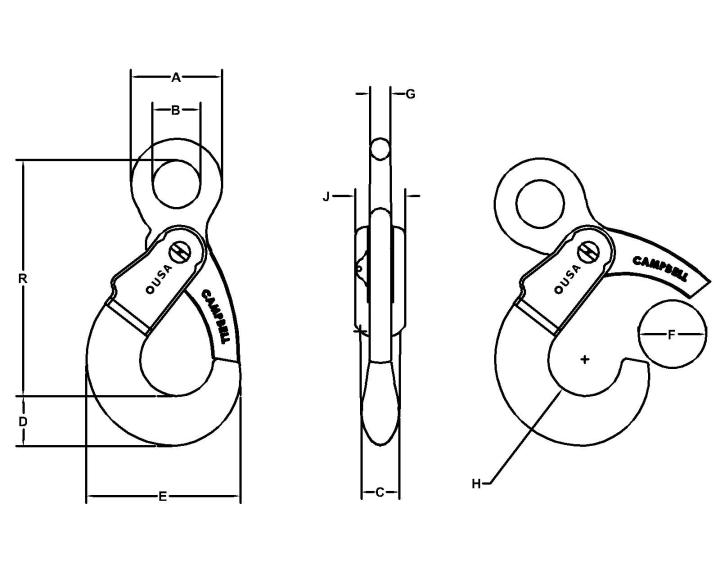 Image of Self-locking Eye Hooks - Campbell